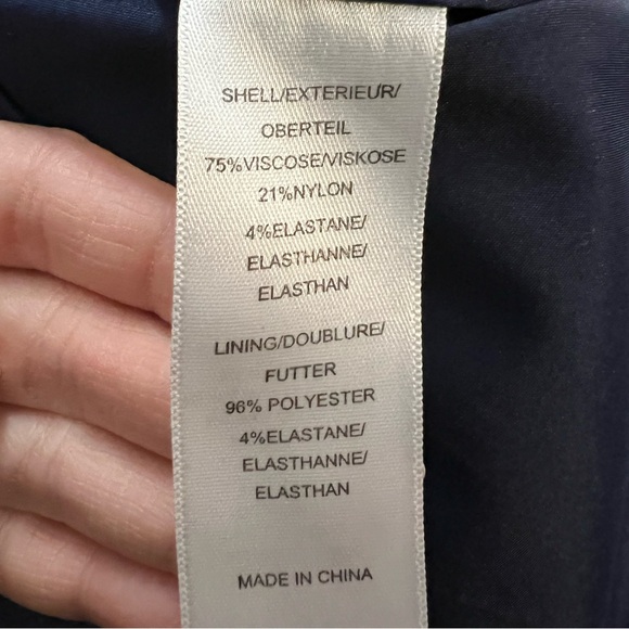 Adrianna Papell $140 Navy Blue Knit Crepe Draped Sleeveless Midi Dress 12 - Picture 7 of 11